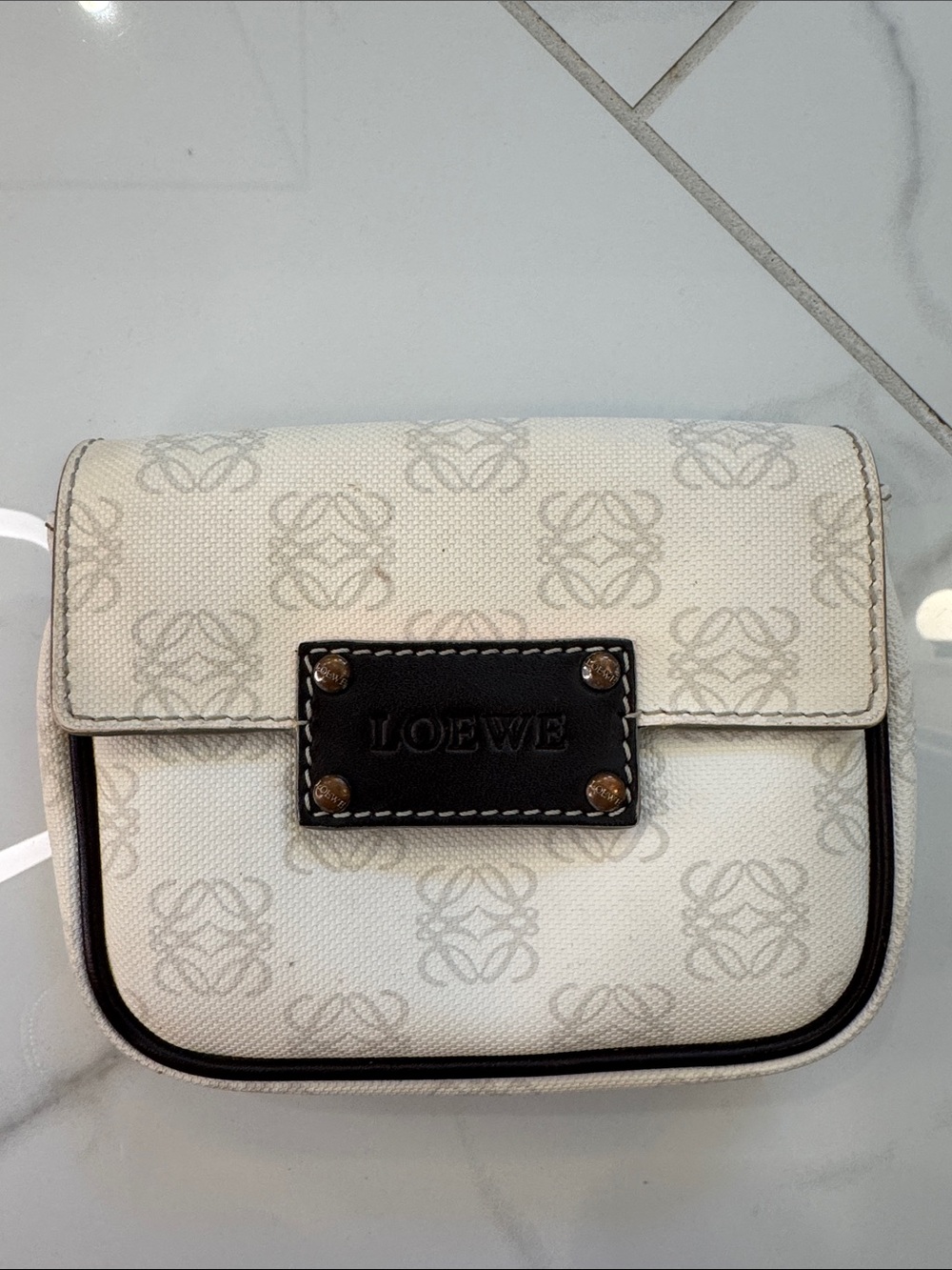 Vintage Loewe Monogram Belt Bag / Mini Crossbody
